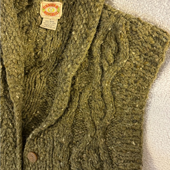 VINTAGE SWEATER VEST BANANA REPUBLIC WOOL CHUNKY - Picture 8 of 9